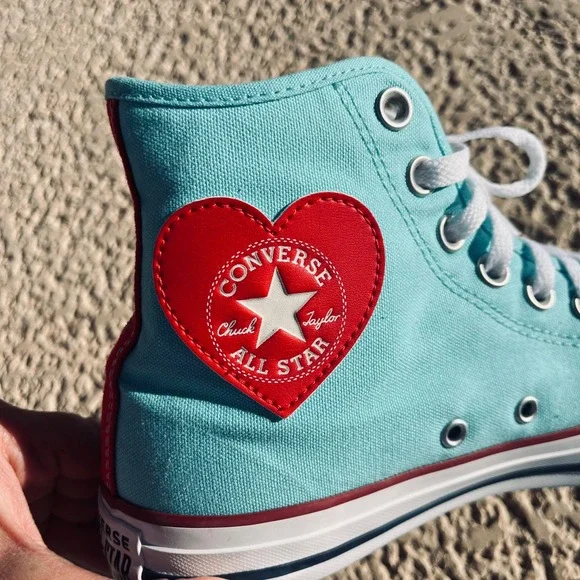 NWOB Converse Chuck Taylor All Star High Top Aqua Blue Personalized Women Size 9 - Picture 8 of 9